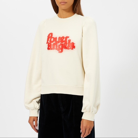ganni puff sweatshirt